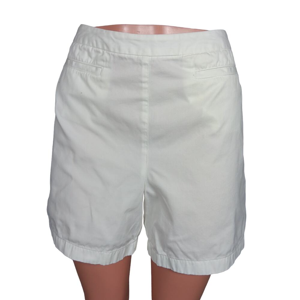 Ann Taylor White Dress Shorts Size 12 100% Cotton 2 Front Pockets